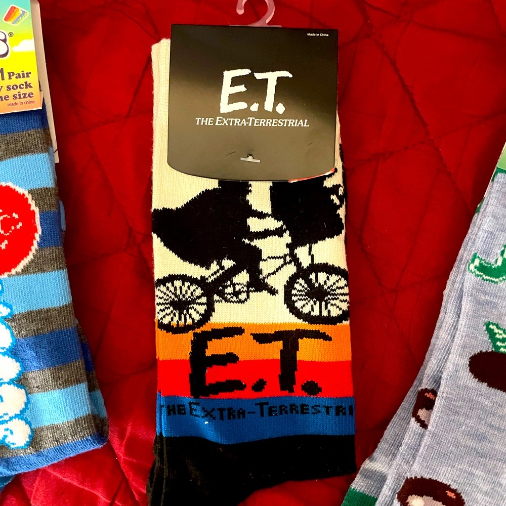 Men's Fun Multicolor Socks ET movie themed
